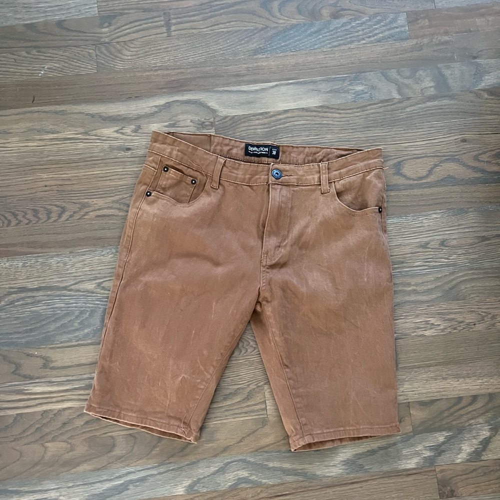 Mens Demolotion Brand brown/khaki shorts size 38
